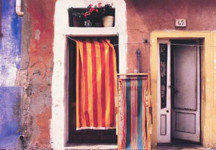 Wall With Deck Chairs, Burano, Italy