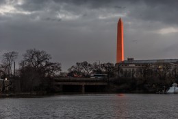 Red Washington Monument