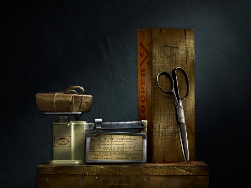 Still Life with Scale and Scissors