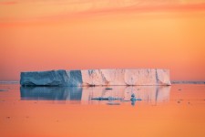 Tabular Iceberg at Dawn on the Solstice in Weddell Sea