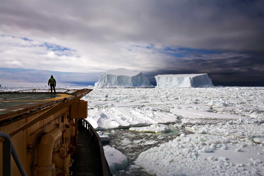 Looking at Icebergs Near Franklin Island, Ross Sea