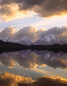 Cloud Reflections & Mt. Moran at Oxbow Bend, Snake River, Grand Tetons