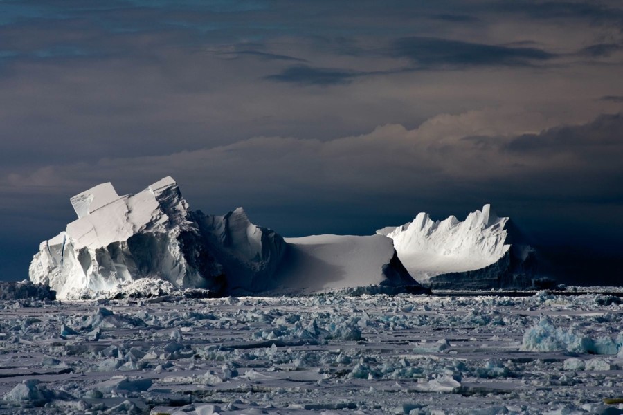 Floating Icebergs In Drift Ice II, Ross Sea, Antarctica
