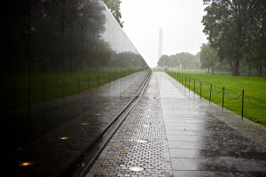 Vietnam Memorial on a Foggy Afternoon