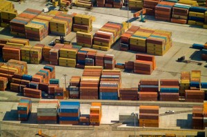 Shipping Containers, MIssissippi River, near New Orleans, LA
