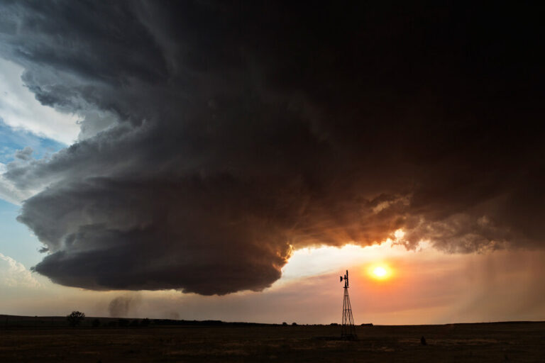 Supercell With Windmill 19:35 CST, Chappell, NE
