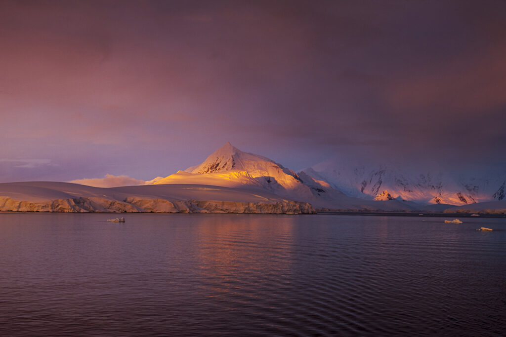 Sunset in the Lemaire Channel, Antarctica