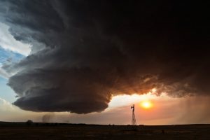 Supercell With Windmill 19:35 CST, Chappell, NE