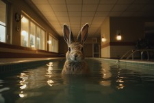 Bad Bunny In A Pool Noir Series #7