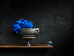Blue Cloth with Marble