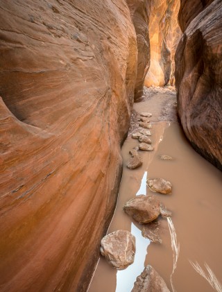 Slot Canyon with Stepping Stones