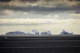 A Group of Icebergs at Sea