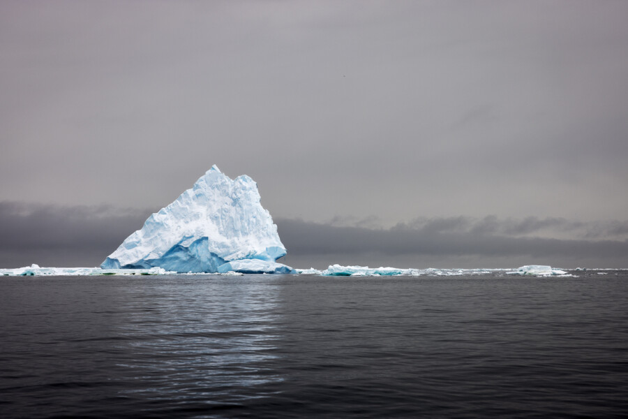 A Lone Iceberg at Sea