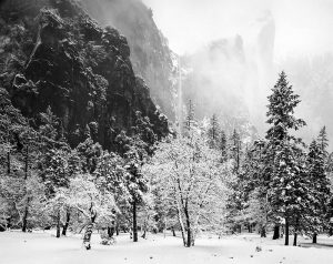Bridalveil Falls, Snowstorm, Yosemite