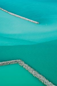 Break Walls and Small Boat, Lake Michigan