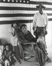 Navajo Family with Flag