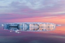 Tabular Iceberg at Sunrise on the Solstice in the Weddell Sea