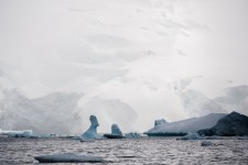 The Looming Glacier with Bergy Bits, Danco Coast, Antarctica