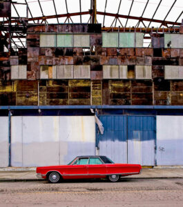 Red Car on Poplar Street