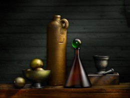 Still Life with Sake Bottle and Marble