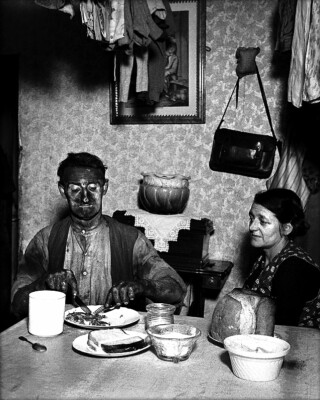 Northumbrian Coal Miner Eating his Evening Meal